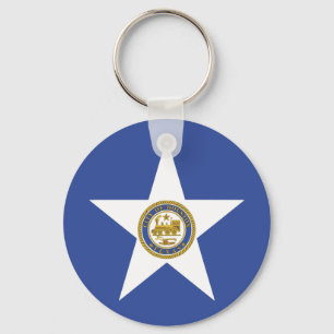 Keychain with Flag of Houston City, USA