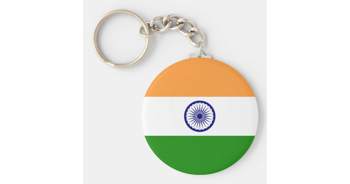 Keychain with Flag of India Zazzle