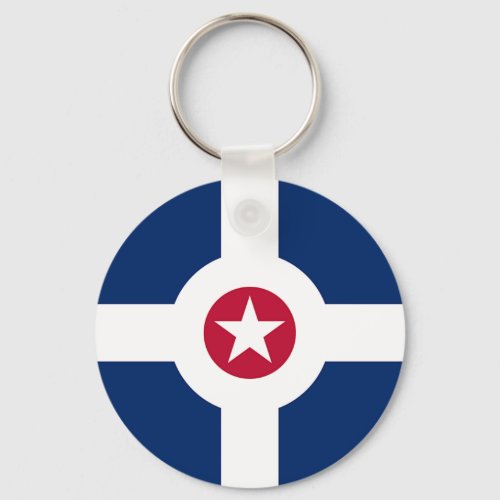 Keychain with Flag of Indianapolis City USA