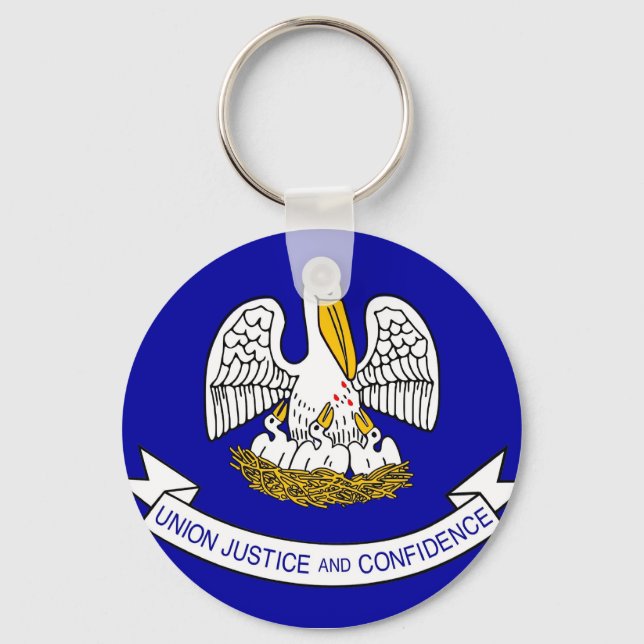 Keychain with Flag of Louisiana State (Front)