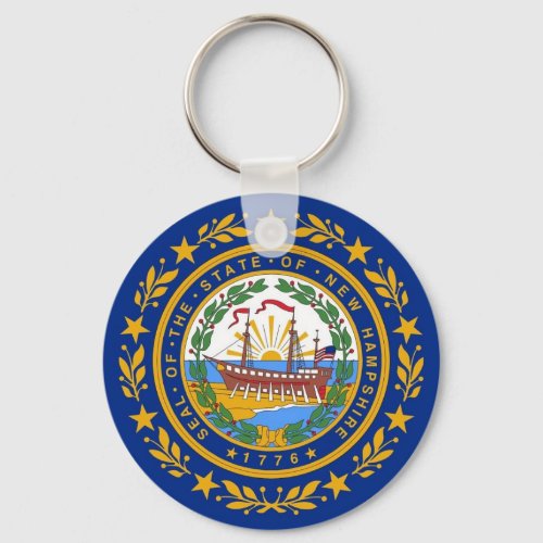 Keychain with Flag of  New Hampshire State