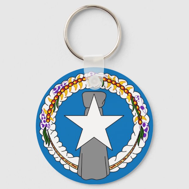 Keychain with Flag of Northern Mariana Islands (Front)