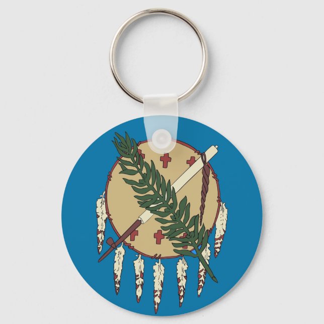 Keychain with Flag of Oklahoma State (Front)