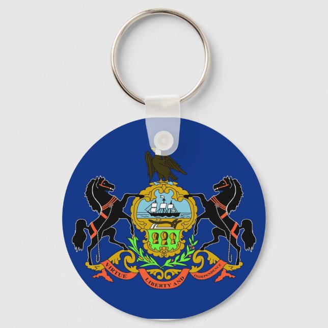 Keychain with Flag of Pennsylvania State (Front)