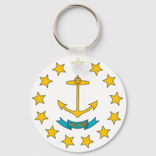 Keychain with Flag of Rhode Island State