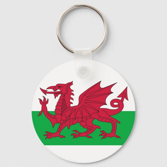 Keychain with Flag of the Wales United Kingdom (Front)