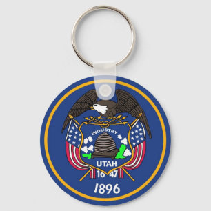 Keychain with Flag of Utah State