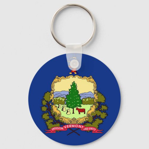 Keychain with Flag of Vermont State