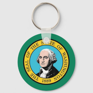 Keychain with Flag of Washington State
