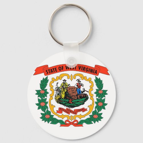 Keychain with Flag of West Virginia State