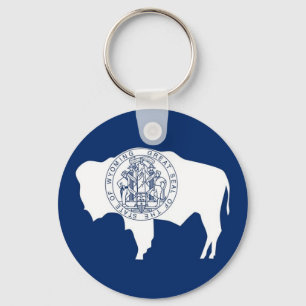 Keychain with Flag of Wyoming State