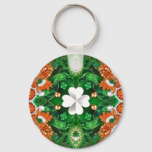 Keychain with Ireland Colors Design (Front)
