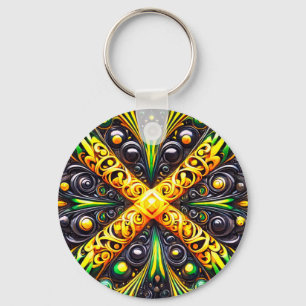 Keychain with Jamaican Colors Design