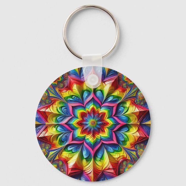 Keychain with LGBTQ Colors Design (Front)