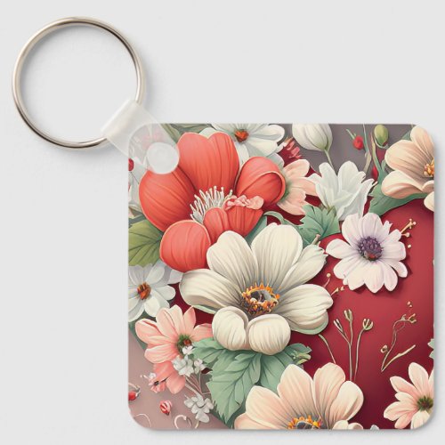 Keychain with lovely floral design