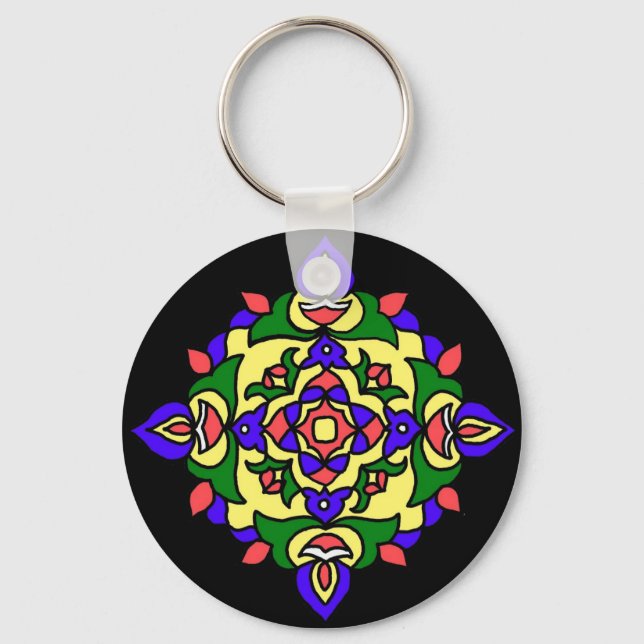 Keychain with Rangoli Pattern (Front)