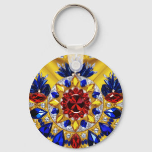 Keychain with Romanian Colors Design