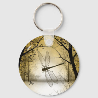 Keychain with trees and dragonflies