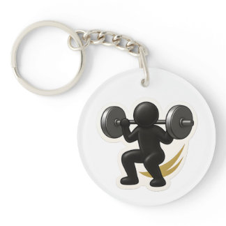 Keychain with Weightlifting Design – Gym & Fitness