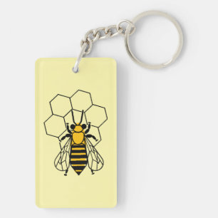 Keychain - Yellow and Black Bees