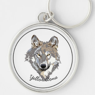 Keychain-Yellowstone Wolf Keychain