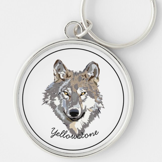 Keychain-Yellowstone Wolf Keychain (Front)
