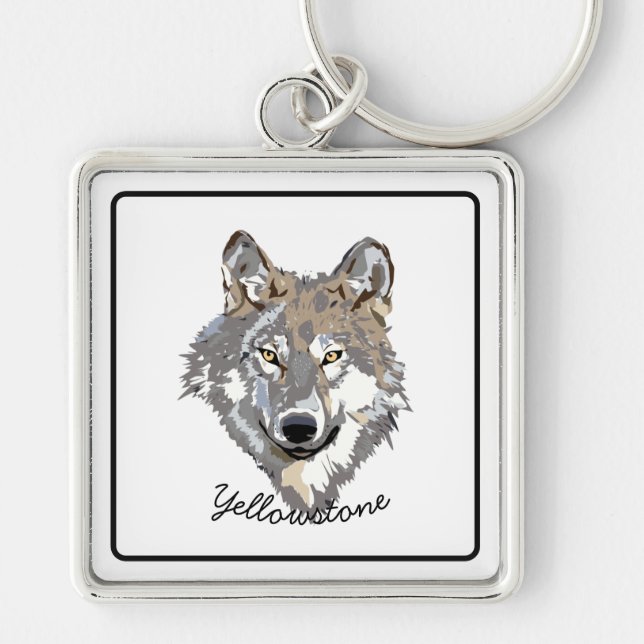 Keychain-Yellowstone Wolf Keychain (Front)