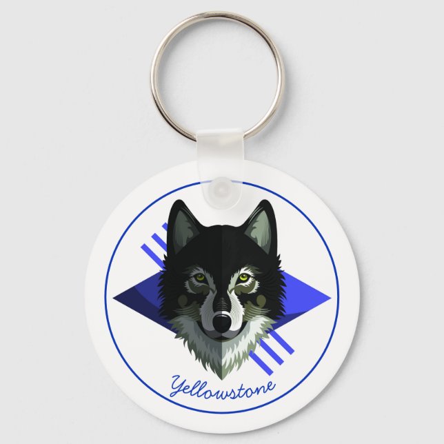 Keychain-Yellowstone Wolf Keychain (Front)