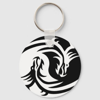 Keychain Yin Yang Dragons Button