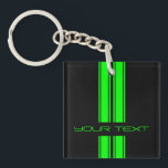 Keychain - Your Text - Black/Lime Duo<br><div class="desc">Make your own custom auto item. Add your own text,  images,  colors etc. | Custom Text Type,  easily add your own text.</div>