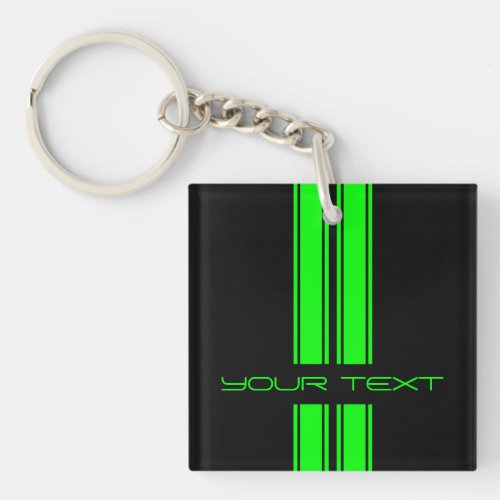 Keychain _ Your Text _ BlackLime Duo