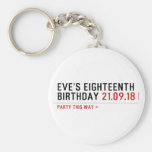 Eve’s Eighteenth  Birthday  Keychains