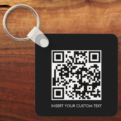 Keychains Custom QR Code Modern Black Design