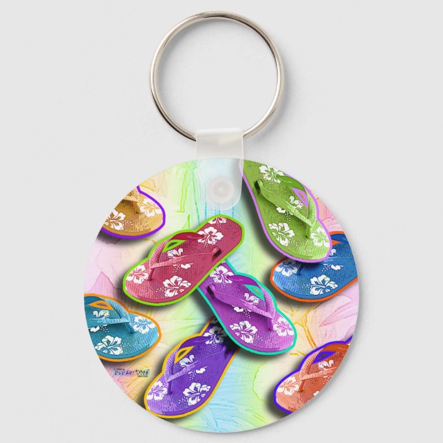 Keychains - FLIP FLOPS Pop Art (Front)