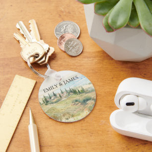 Keychains Napa Valley Vineyard Watercolor Wedding