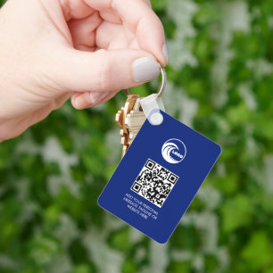 Keychains QR Code Business Logo Professional Blue