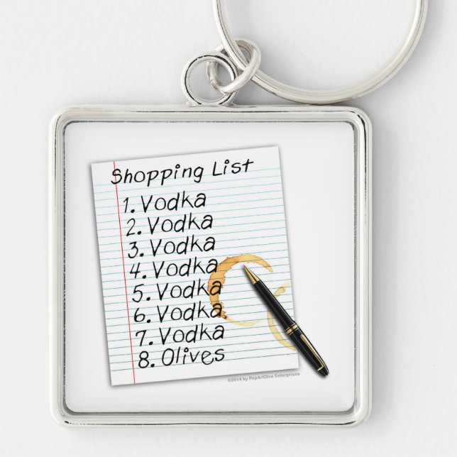 KEYCHAINS, VODKA SHOPPING LIST KEYCHAIN (Front)
