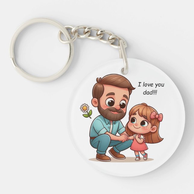 Keychains with dedication for the father. (Front)
