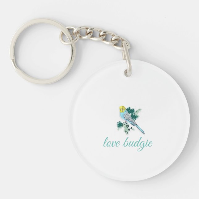 Keychaint Love Budgie  Keychain (Front)
