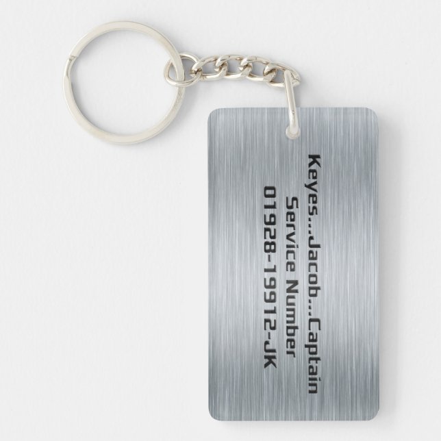 Keyes Service Number Mantra - The Flood Keychain (Front)