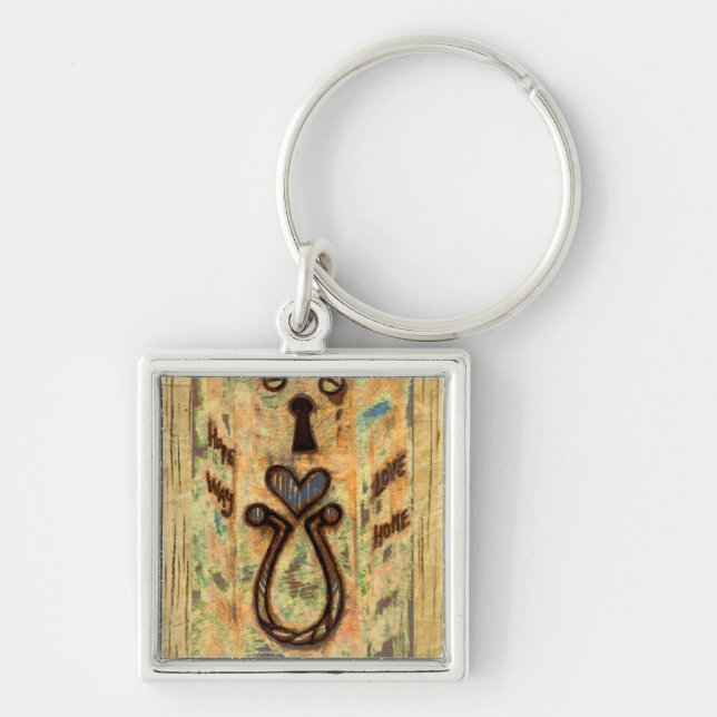 Keyhole & Heart Keychain (Front)