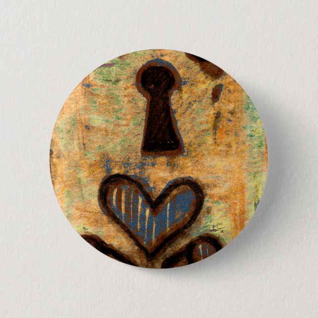 Keyhole & Heart Pinback Button (Front)
