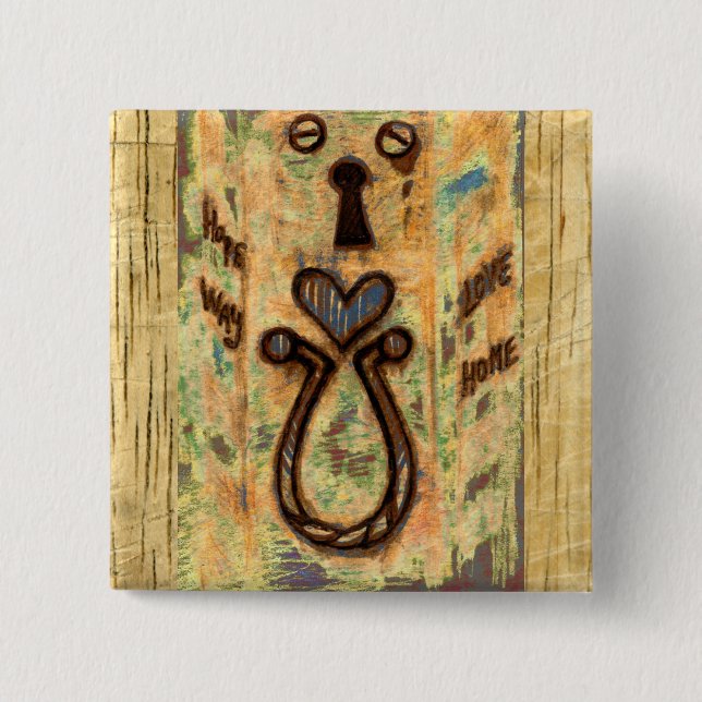 Keyhole & Heart Pinback Button (Front)