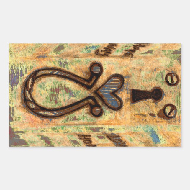 Keyhole & Heart Rectangular Sticker (Front)