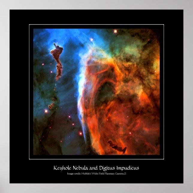 Keyhole Nebula and Digitus Impudicus Poster (Front)