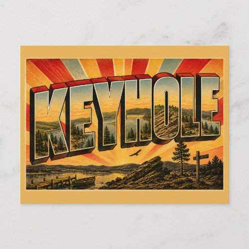 Keyhole State Park Reservoir Ponderosa Pine Art Postcard