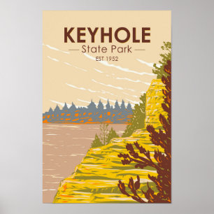 Keyhole State Park Wyoming Vintage Postcard Poster