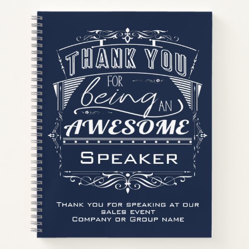 Keynote Speaker Thank You Appreciation Notebook