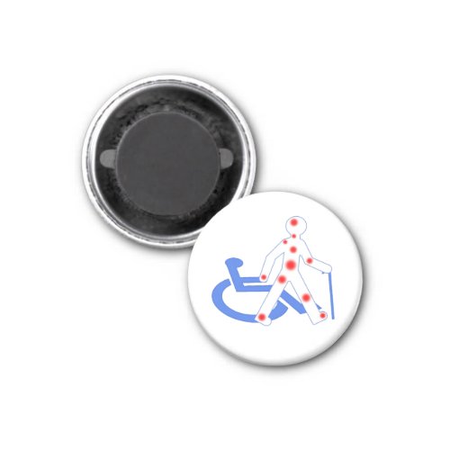 Keyring Badge Round 76 Cm Invisible disability  Magnet