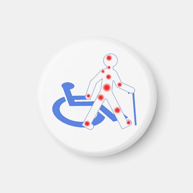 Keyring Badge Round 7.6 Cm Invisible disability / Magnet (Front)